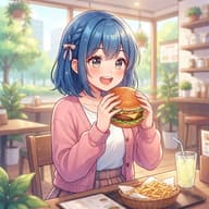 デートでハンバーガーのサムネイル